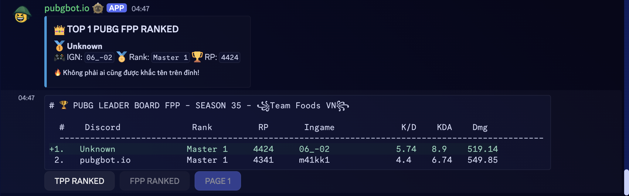 FPP Leaderboard – 1st-person competitive rank display
